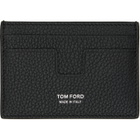 TOM FORD Black Soft Grain 'T Line' Money Clip Card Holder