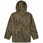 Engineered Garments Men's Cagoule Shirt in Olive Forest Print