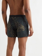 SAINT LAURENT - Mid-Length Printed Swim Shorts - Black