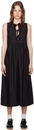 GANNI Black A-Line Midi Dress