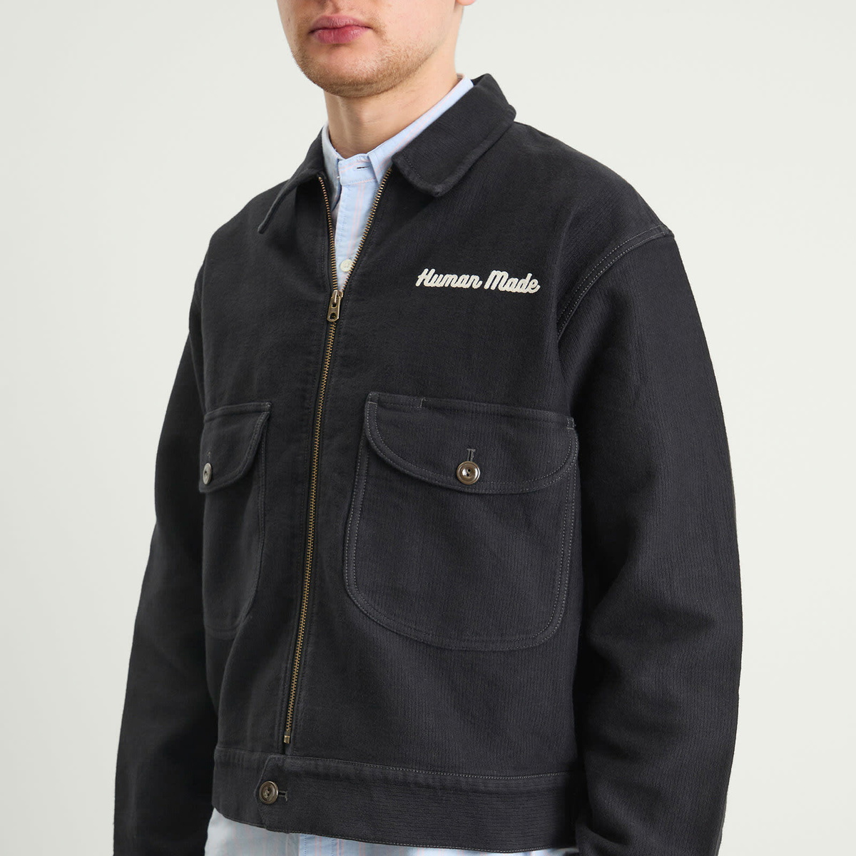 HUMAN MADE ブラックジャケット Human Made Men's Zip Work Jacket in Black Human Made