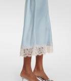 Faithfull Cydney lace-trimmed satin midi skirt