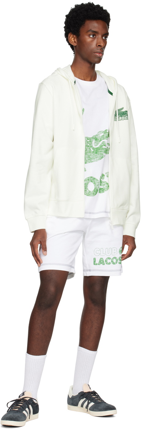 Lacoste White Zip Hoodie