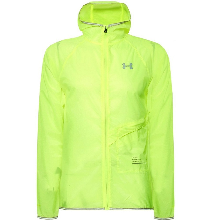 Photo: Under Armour - Qualifier Packable Storm HeatGear Hooded Jacket - Bright yellow