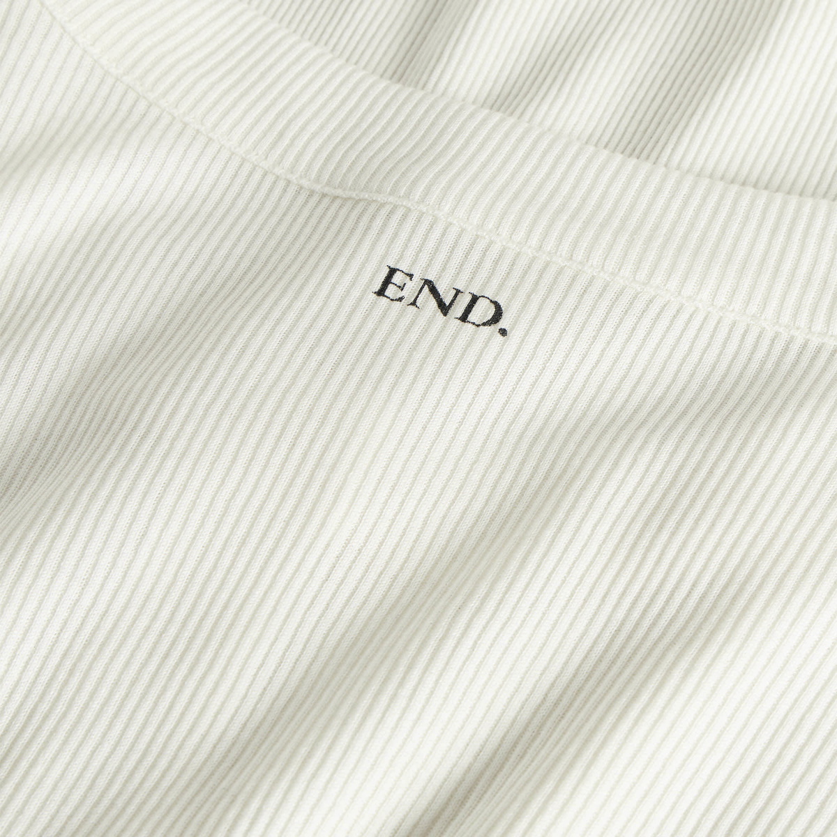 END. Women's Henley LS Top in Off White