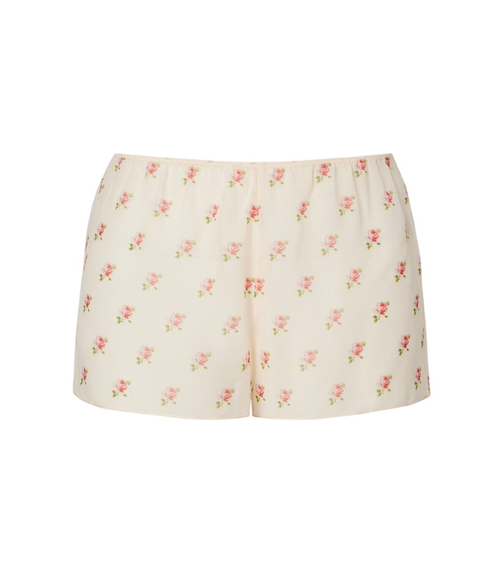 Photo: Khaite Tilly floral silk organza shorts
