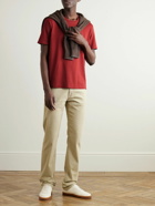 Boglioli - Garment-Dyed Cotton-Jersey T-Shirt - Red
