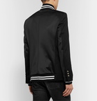 Balmain - Black Slim-Fit Panelled Wool and Tech-Jersey Blazer - Black