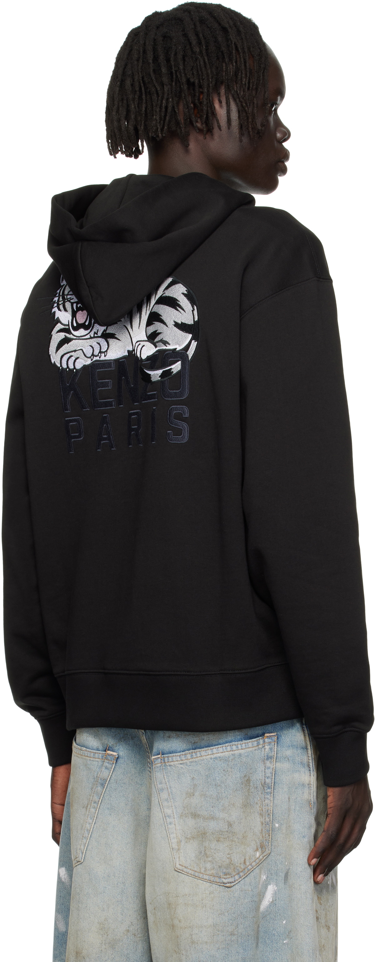 Kenzo Black Kenzo Paris 'KENZO Happy Tiger' Embroidered Hoodie