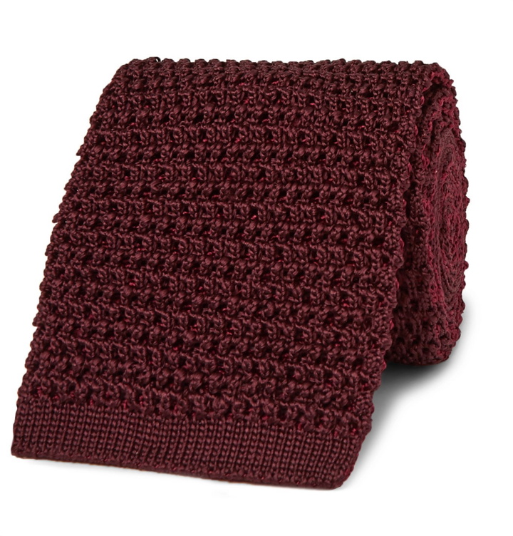 Photo: TOM FORD - 7.5cm Knitted Silk Tie - Burgundy