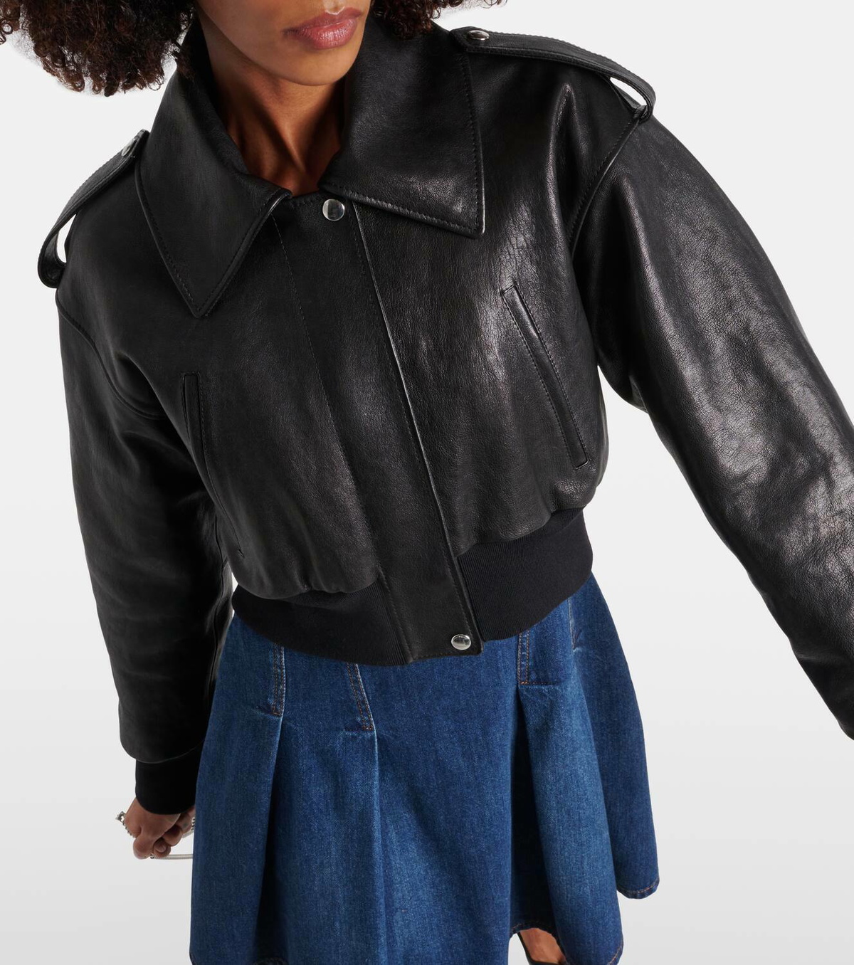 Alexander McQueen Cropped leather jacket Alexander McQueen