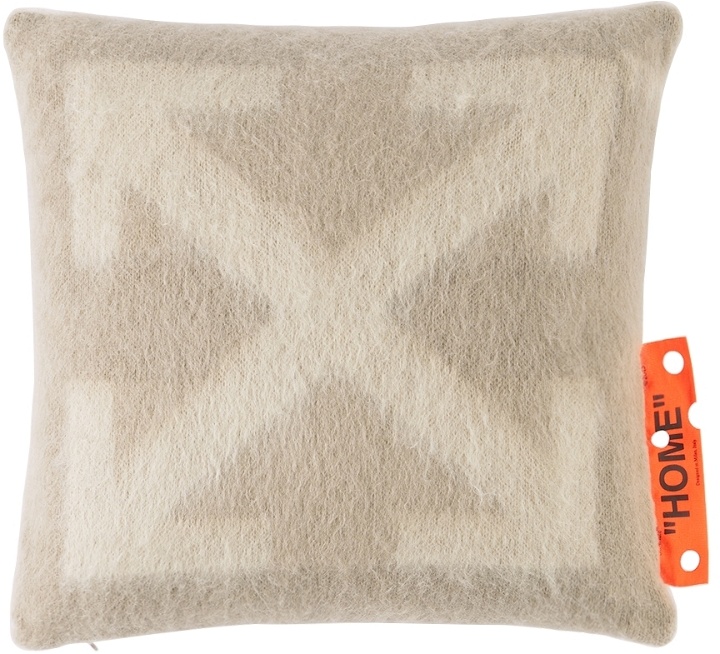 Photo: Off-White Beige & Brown Arrow Small Pillow