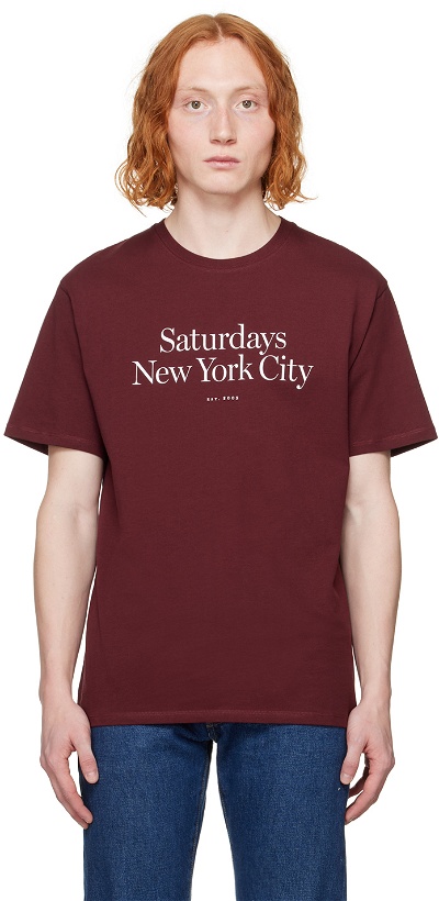 Photo: Saturdays NYC Burgundy Miller T-Shirt