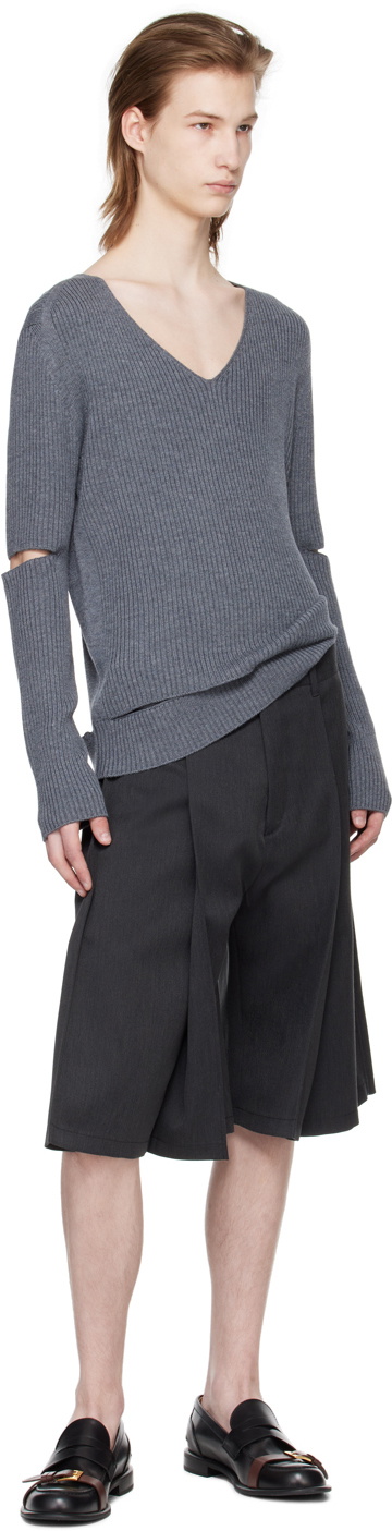 T/SEHNE Gray Tailored Shorts