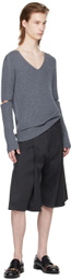 T/SEHNE Gray Tailored Shorts