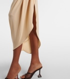 Jean Paul Gaultier Lace-trimmed semi-sheer midi dress
