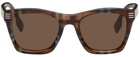 Burberry Brown Check Square Sunglasses