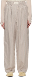 Silk Laundry Beige Cotton Paper Bag Lounge Pants
