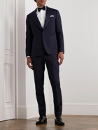 Paul Smith - Slim-Fit Satin-Trimmed Pleated Wool and Mohair-Blend Tuxedo Trousers - Black