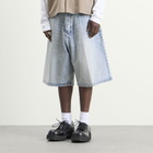 Balenciaga Men's Stay Press Vintage Denim Shorts in Bleach Light Bleu
