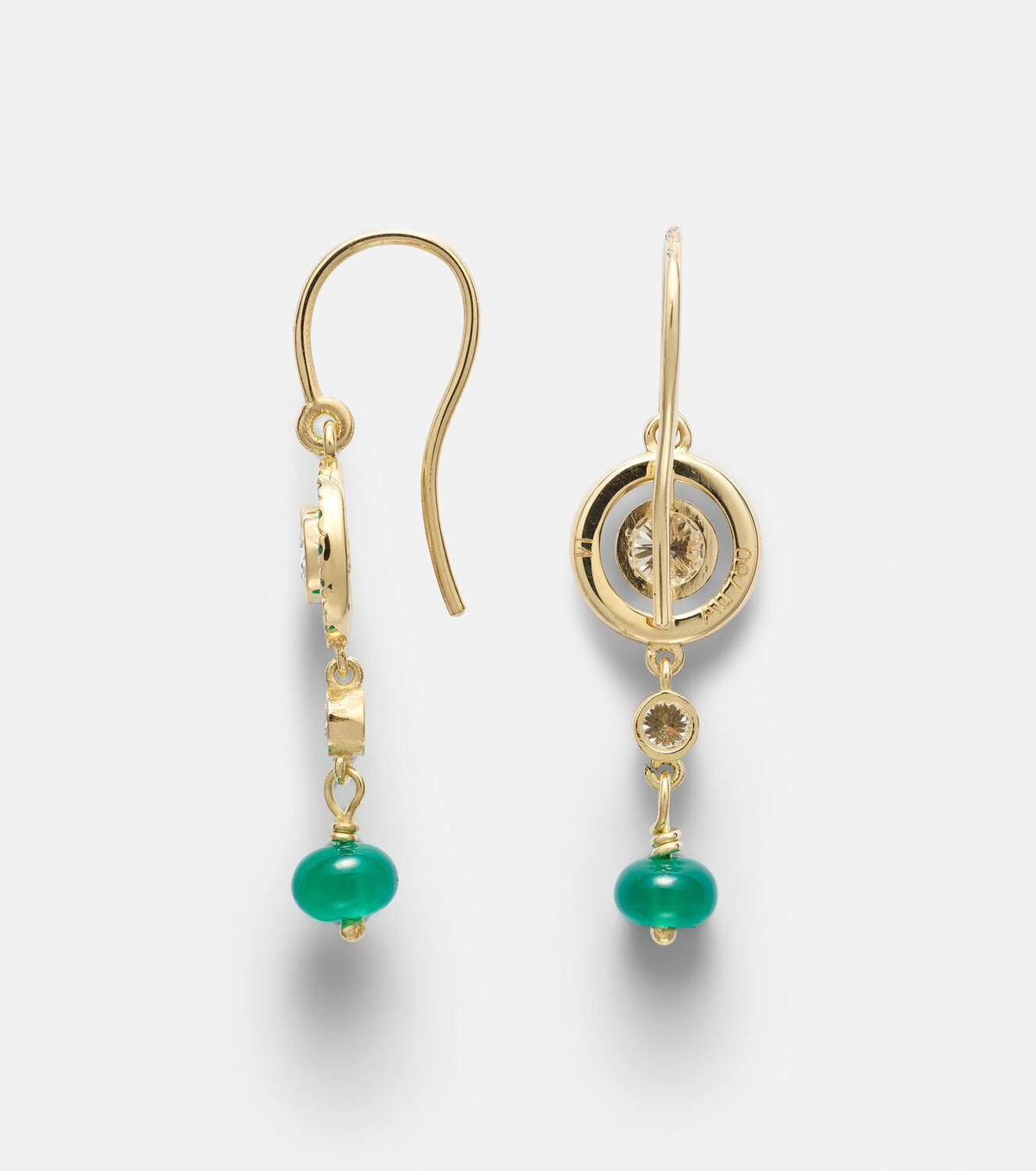 Ileana Makri Orbit 18kt gold drop earrings with gemstones