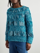LOEWE - Paula's Ibiza Open-Knit Textured Cotton-Blend Sweater - Blue