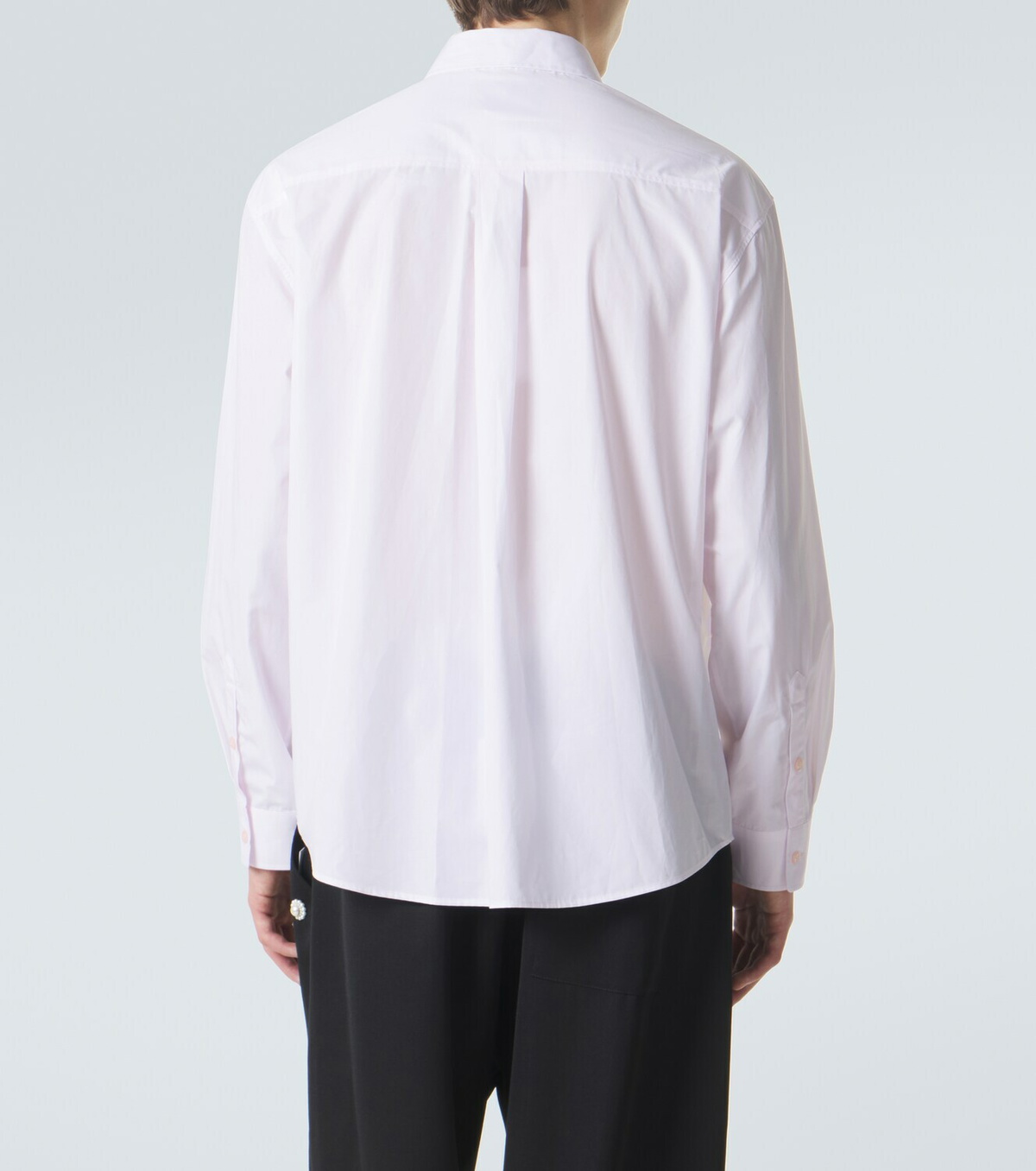 Simone Rocha Floral-appliqué cotton poplin shirt