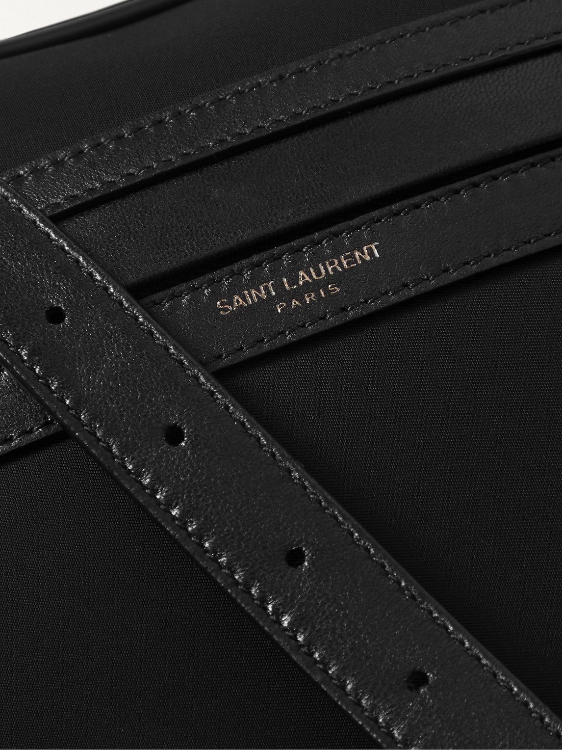 Saint Laurent Men's Camp Leather-Trimmed Camera Bag