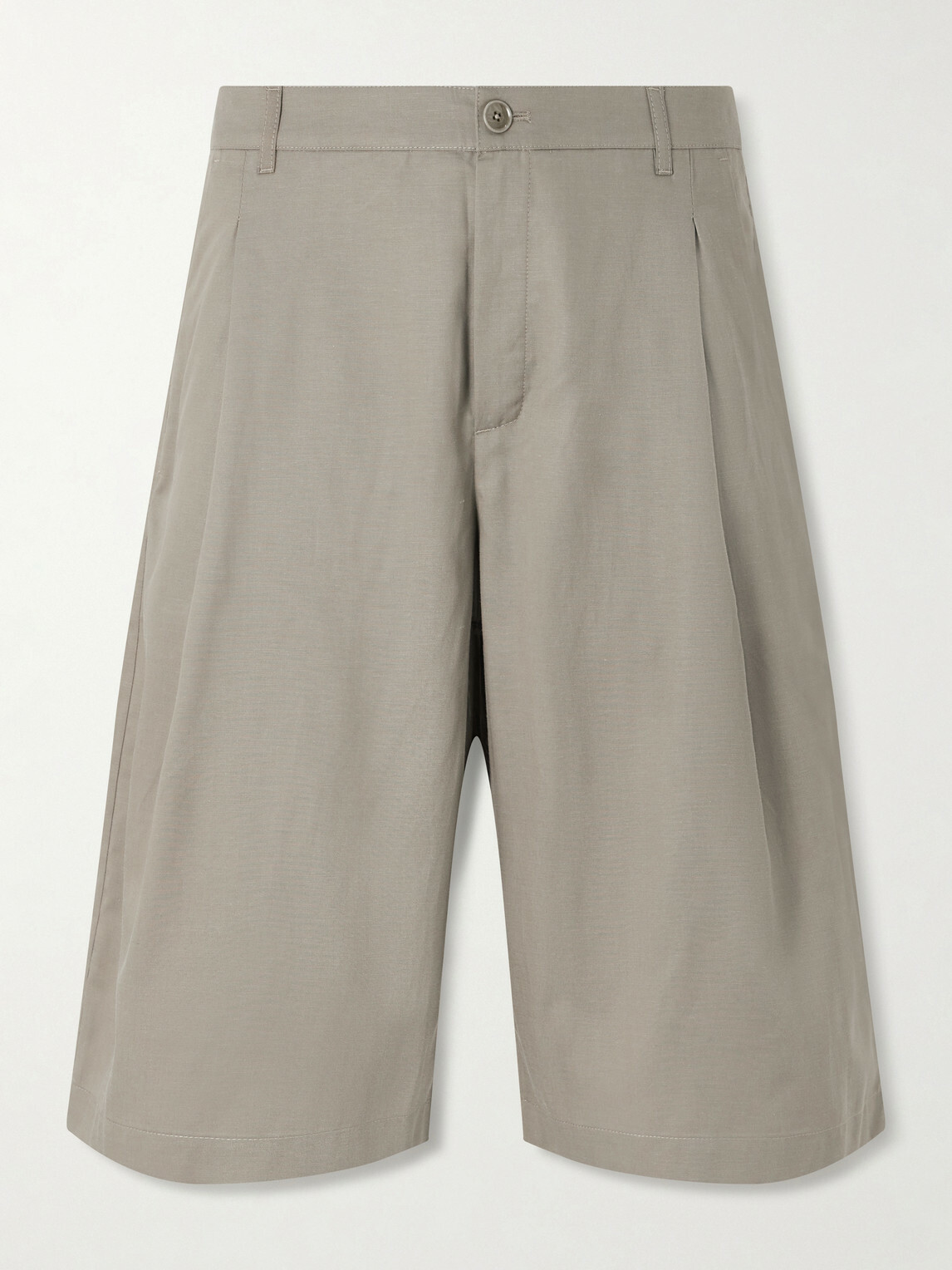 A Kind Of Guise - Juno Straight-Leg Pleated Lyocell, Cotton and Linen-Blend Shorts - Green