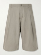 A Kind Of Guise - Juno Straight-Leg Pleated Lyocell, Cotton and Linen-Blend Shorts - Green