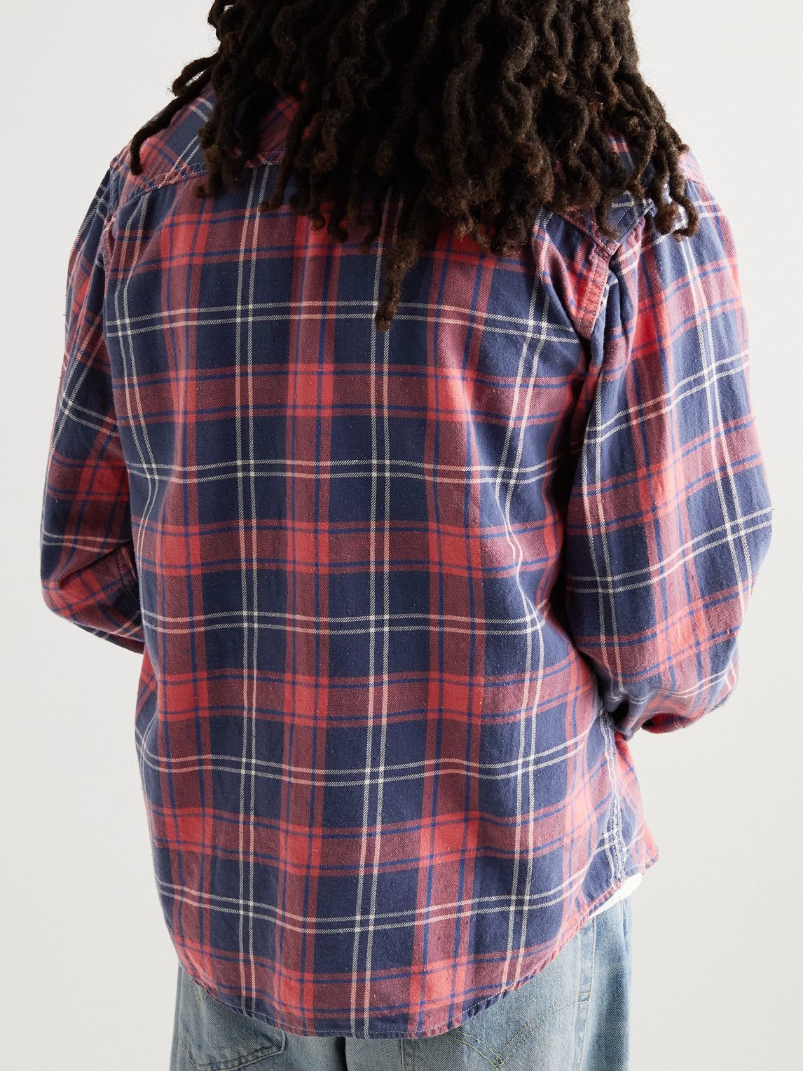REMI RELIEF 　CHECK 2 WAY SHIRT Remi Relief twill checked wide shirt red – Frans Boone Store