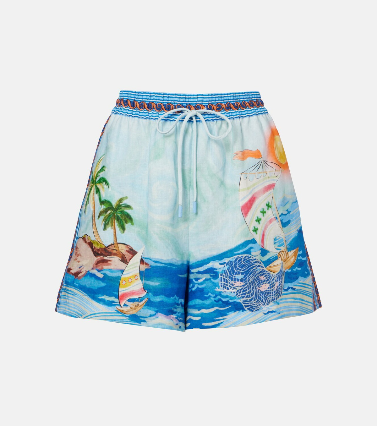Alémais Printed linen shorts