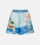 Alémais Printed linen shorts