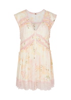 Free People Spring Fling Printed Chiffon Mini Dress Pink