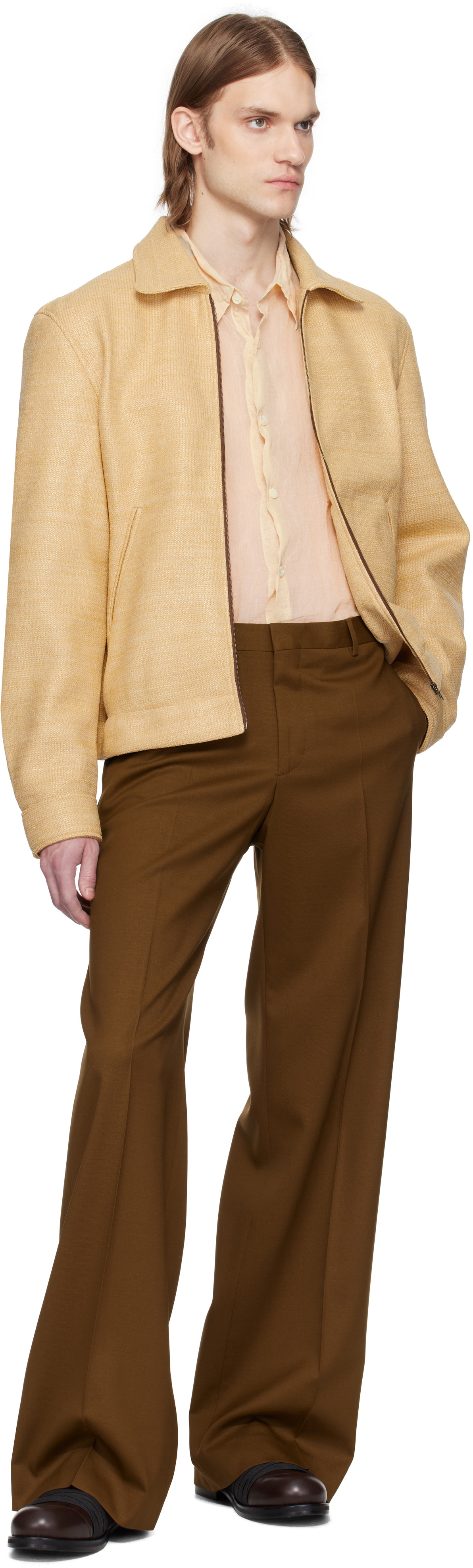 CMMN SWDN Beige Shelby Raffia Jacket