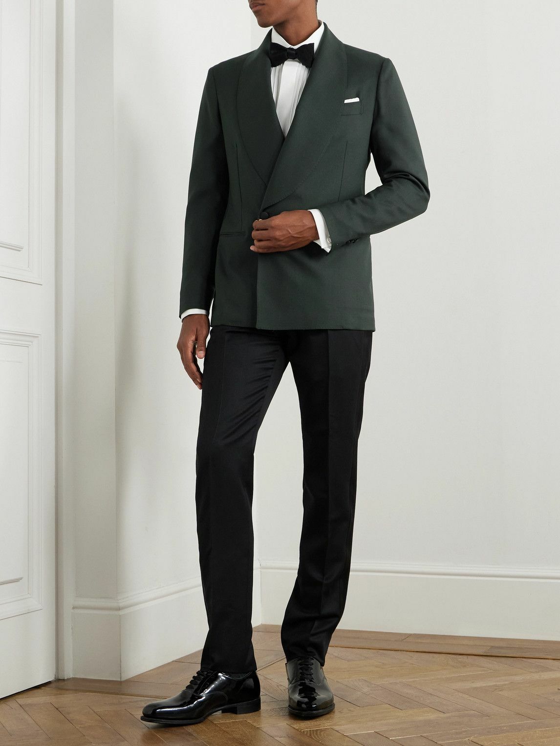 De Petrillo ジャケット 48 De Petrillo - Virgin Wool Tuxedo Jacket - Green De Petrillo