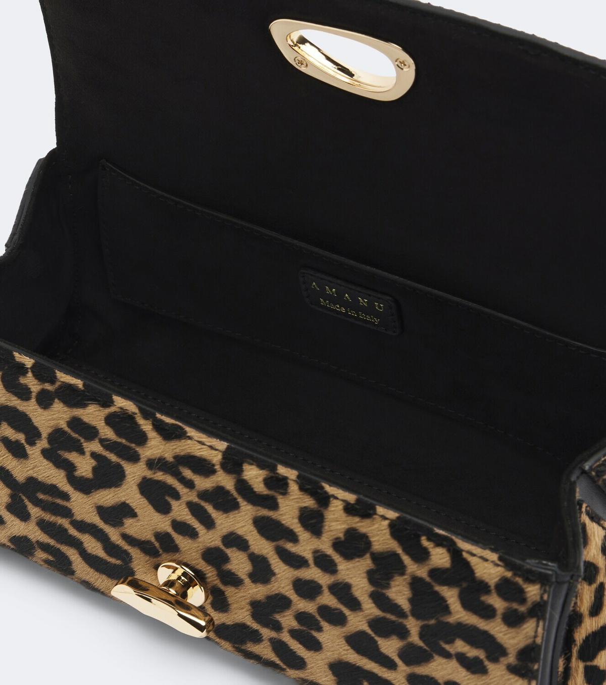 Amanu Tanzania leopard-print calf hair clutch