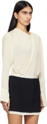 Victoria Beckham Off-White Twist Detail Scarf Blouse