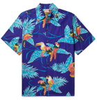 Go Barefoot - Tropical Birds Printed Cotton Shirt - Blue