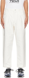 AAPE by A Bathing Ape Off-White Embroidered Trousers