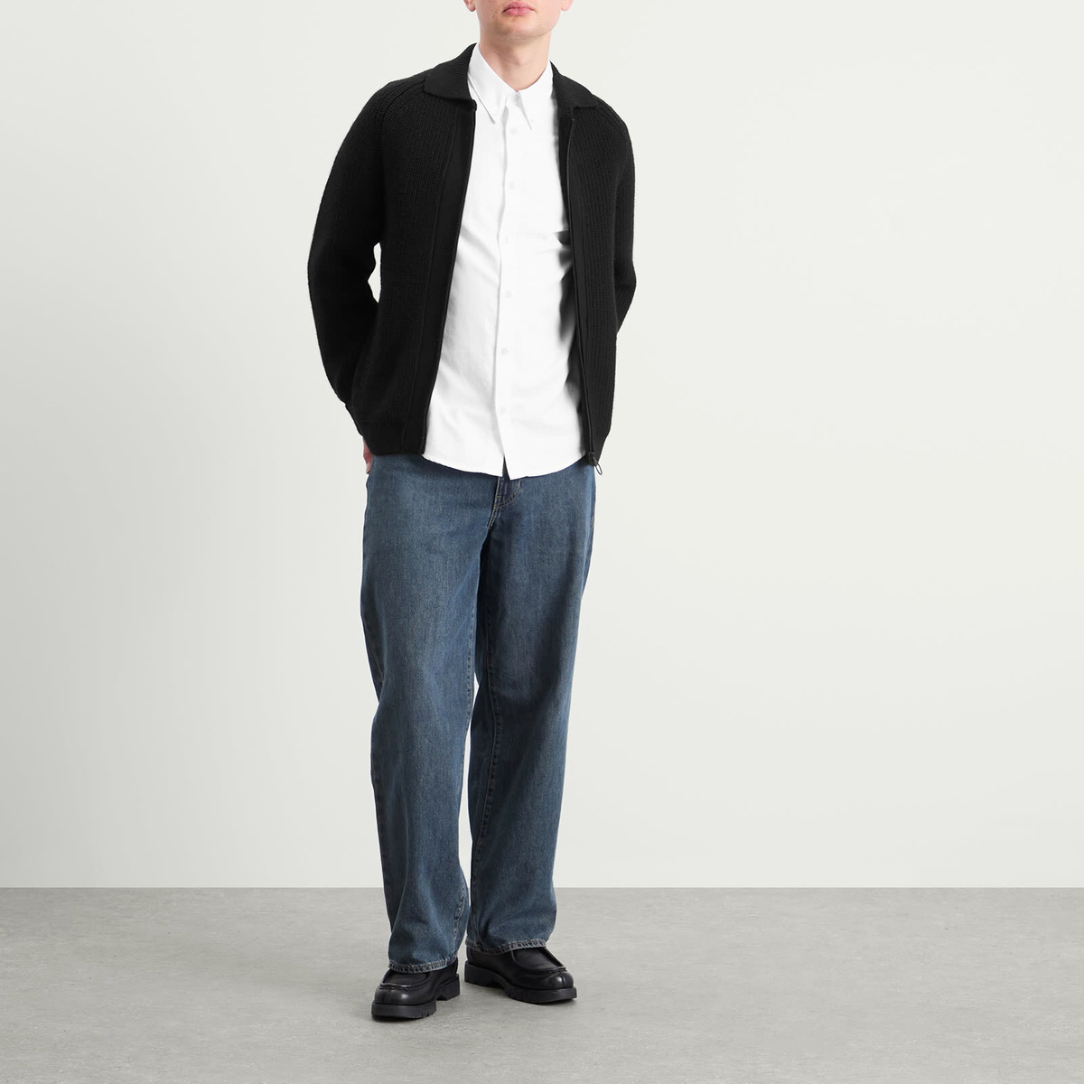 Barbour Men's Heritage + Garthman Zip Cardigan in Black