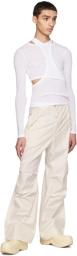 Dion Lee White Modular Long Sleeve T-Shirt