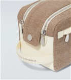 Brunello Cucinelli - Leather-trimmed cotton and linen pouch