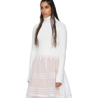 Loewe White Rib Knit and Organdy Dress