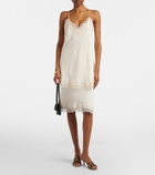 Róhe Lace-trimmed satin slip skirt