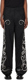 BLUEMARBLE Black Hand Embroidered Trousers