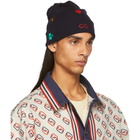 Gucci Navy Symbols Beanie