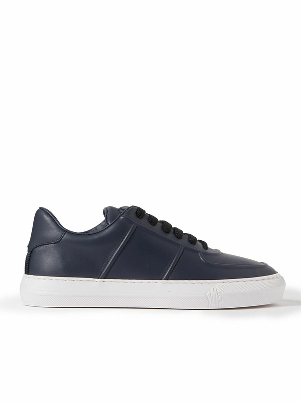 Photo: Moncler - Neue York Logo-Appliquéd Leather Sneakers - Blue