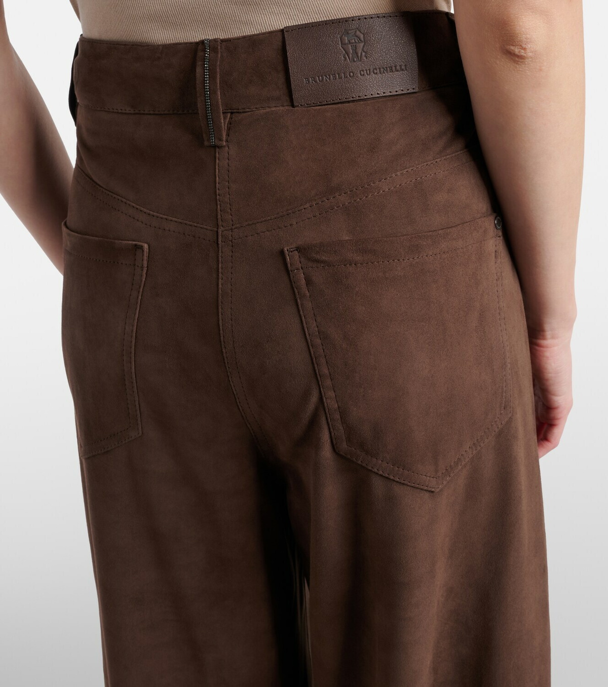 Brunello Cucinelli Suede wide-leg pants