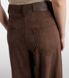 Brunello Cucinelli Suede wide-leg pants